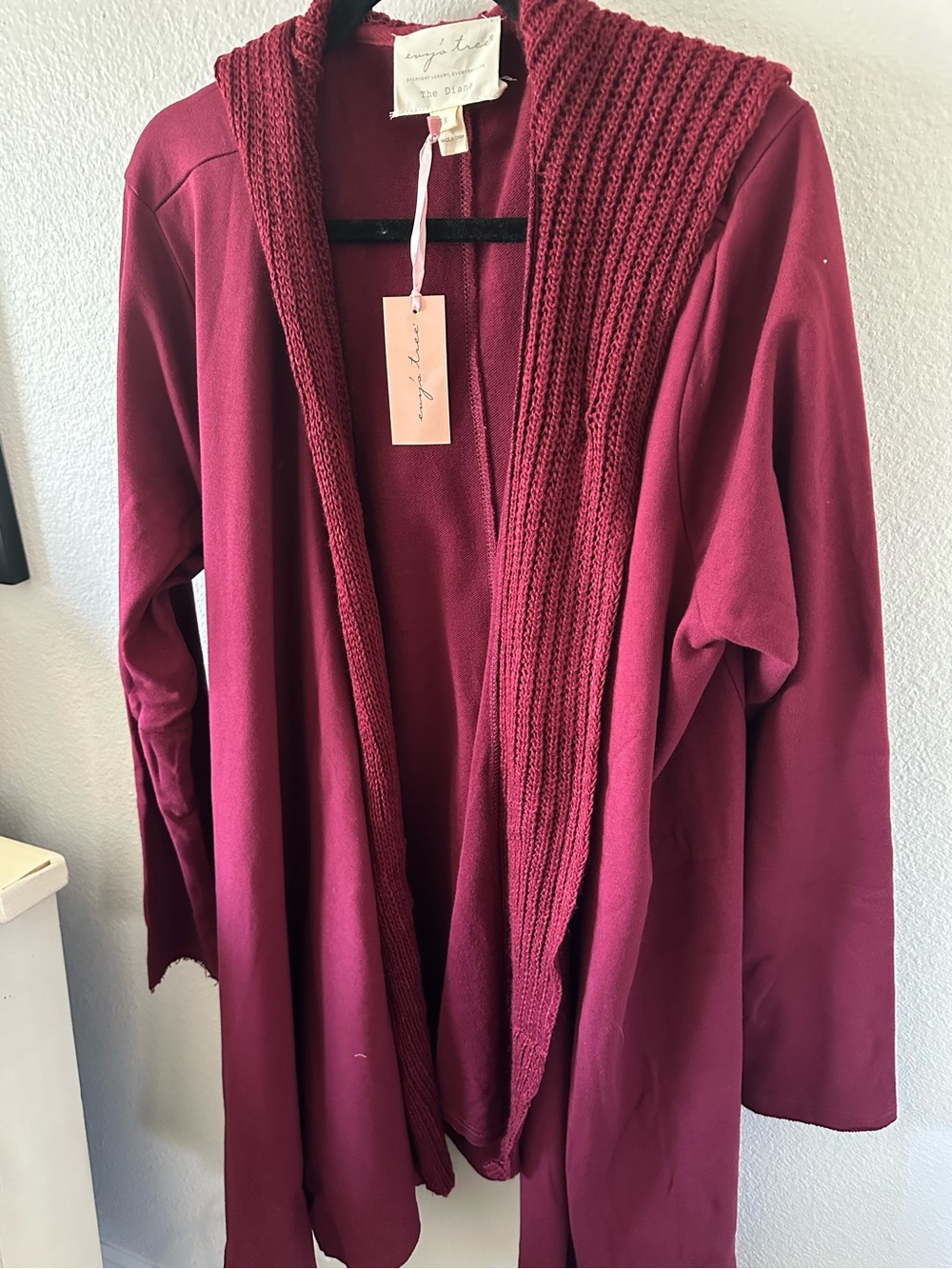 Evy’s Tree The Diana Wrap Cardigan 2X Pinot Burgundy NWT